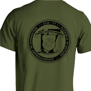 Combat Logistics Regiment Unit Logo OD Green Short Sleeve T-Shirt