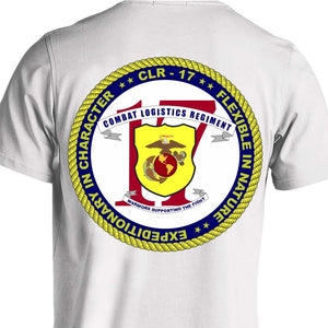 Combat Logistics Regiment-17 (CLR-17) Unit Logo White Short Sleeve T-Shirt