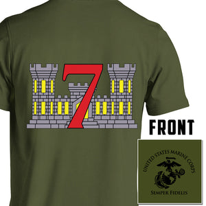7th Engineer Support Battalion USMC Unit T-Shirt, 7th ESB USMC Unit Logo, USMC gift ideas for men, Marine Corp gifts men or women