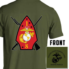 1st Bn 8th Marines USMC Unit T-Shirt, 1st Bn 8th Marines logo, 1/8 USMC Unit Logo, USMC gift ideas for men, Marine Corp gifts men or women 1st Bn 8th Marines