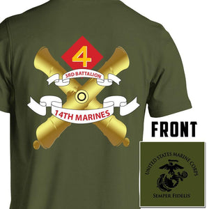 3rd Bn 14th Marines USMC Unit T-Shirt, 3rd Bn 14th Marines logo, USMC gift ideas for men, Marine Corp gifts men or women
