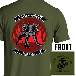 MALS-39 USMC Unit T-Shirt (Hellhounds Version)