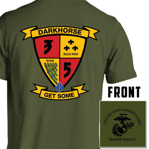 3rd Bn 5th Marines USMC Unit T-Shirt, 3rd Bn 5th Marines logo, USMC gift ideas for men, Marine Corp gifts men or women 3rd Bn 5th Marines 3d Bn 5th Marines  green