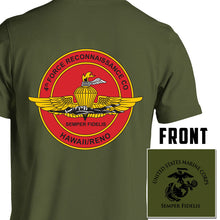 4th Force Reconnaissance Company Unit Logo OD Green Short Sleeve T-Shirt
