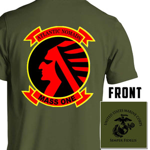 Marine Air Support Squadron-1 (MASS-1) USMC Unit T-Shirt, MASS-1 USMC Unit logo, USMC gift ideas for men, Marine Corp gifts men or women MASS-1 