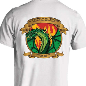 1st Supply Battalion Unit Logo White Short Sleeve T-Shirt