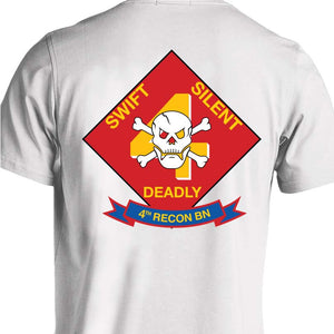 4th Reconnaissance Battalion Unit Logo White  Short Sleeve T-Shirt