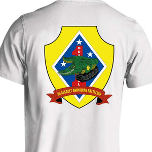 3rd AABN USMC Unit T-Shirt, 3rd AABN logo, USMC gift ideas for men, Marine Corp gifts men or women 3rd AABN 3rd Assault Amphibian Battalion white
