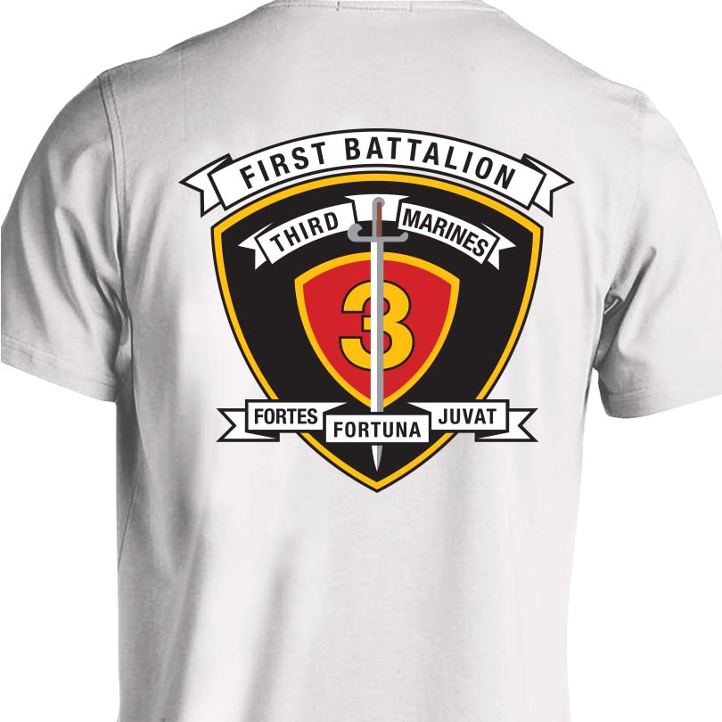 1st Bn 3rd Marines USMC Unit T-Shirt, 1st Bn 3rd Marines logo, USMC gift ideas for men, Marine Corp gifts men or women 1st Bn 3rd Marines