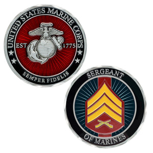 Sergeant Of Marines, USMC Sergeant Coin, Sergeant Coin, USMC Sgt Coin