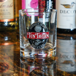 USMC Tun Tavern Rocks Drink Glass-Large Size Marine Corps Whiskey Glass