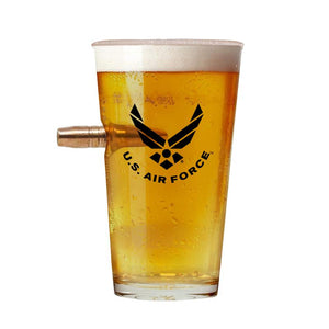Air Force Bullet Unique Beer Glass – Real .50 Caliber Bullet Design 16 Oz., Air Force Bullet Glass