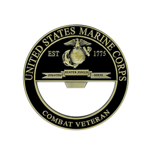 USMC Combat Veteran Bottle Opener, USMC Combat Veteran Bottle Opener Coin, USMC Combat Vet, Combat Vet Coin, Combat Veteran Bottle Opener, USMC Combat Veteran, Marine Corps Combat Veteran Gifts