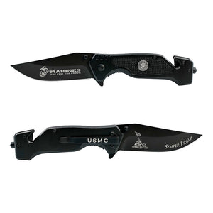 Black Stainless Steel USMC Tactical Knife