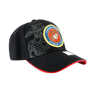 United States Marine Corps Embroidered Hat -Black, USMC Cover, USMC Hat, Marine Corps Hat