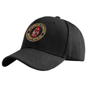 2nd Battalion 8th Marines Unit Logo Black Embroidered Flex Fit Hat