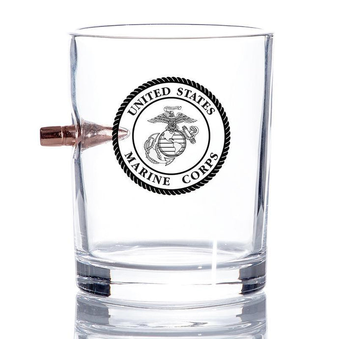 USMC Bullet Whiskey Glass