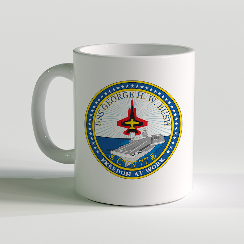 USS George H. W. Bush Coffee Mug, CVN-77, USN CVN-77