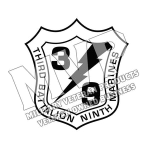 3d Bn 9th Marines Unit Logo, 3/9 USMC Unit Logo, 3rd Battalion 9th Marines Unit Logo, Third Battalion Ninth Marines Unit Logo