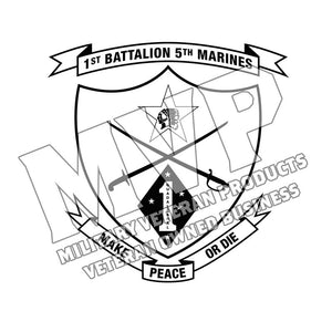 1stBn 5th Marines Unit Logo, USMC 1/5 Unit Logo, First Battalion 5th Marines Unit Logo