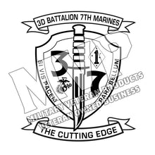 3D Battalion 7th Marines USMC Unit Logo, 3/7 USMC Unit Logo, Third Battalion Seventh Marines