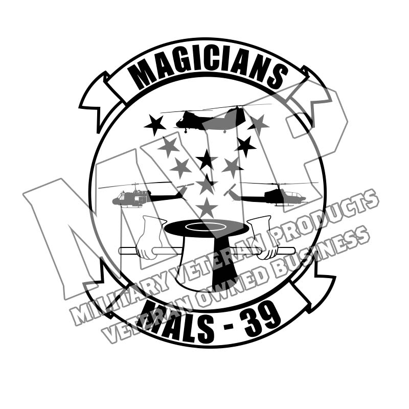 Marine Aviation Logistics Squadron 39 Magicians Unit Logo, USMC MALS-39 Magicians