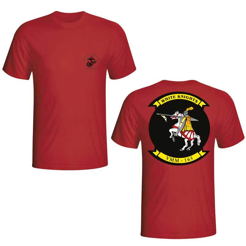 VMM-165, VMM-165 Unit T-Shirt, Marine Medium Tiltotor Squadron 165, White Knights, USMC Unit T-Shirt