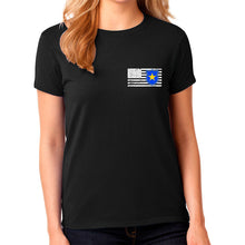 Ladie's Police T-Shirt - First Responder Shirt for Women, Thin blue line shirt for women, back the blue, back the badge, Police apparel for women, ladie's police t-shirt