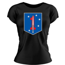 1st MSOB USMC Unit ladie's T-Shirt, 1st MSOB logo, USMC gift ideas for women, Marine Corp gifts for women 1st Marine Raider Bn 