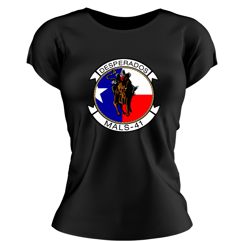 Marine Aviation Logistics Squadron 41 (Mals-41) Women's Unit Logo T-Shirt, MALS-41 logo, MALS-41 Marines USMC 