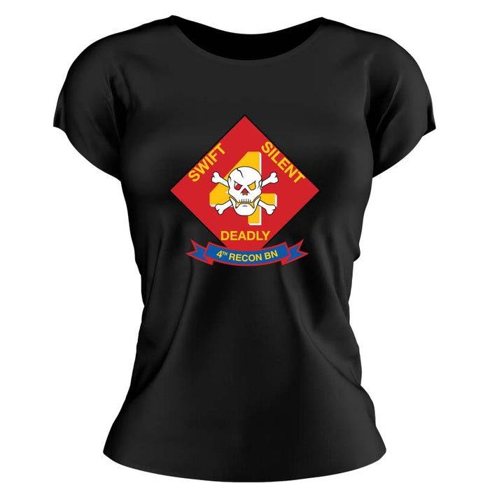 4th Reconnaissance Battalion Black Women's Unit Logo T-Shirt