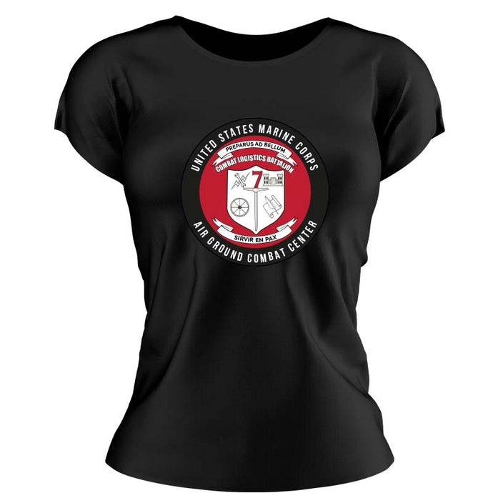 CLB-7 USMC Unit Ladies T-Shirt, CLB-7, USMC gift ideas for women, Marine Corp gifts for women CLB-7  Women's Combat Logistics Battalion-7 Unit t-shirt-USMC Unit Shirts USMC Gifts 