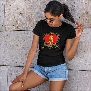 Second Battalion Third Marines,  (2/3) Marines USMC Unit ladie's T-Shirt, 2/3 USMC Unit logo, USMC gift ideas for women, Marine Corp gifts for women 2nd Battalion 3rd Marines