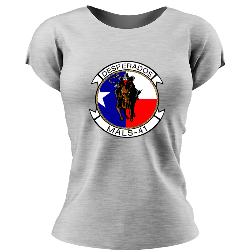 Marine Aviation Logistics Squadron 41 (Mals-41) Women's Unit Logo T-Shirt, MALS-41 logo, MALS-41 Marines USMC 
