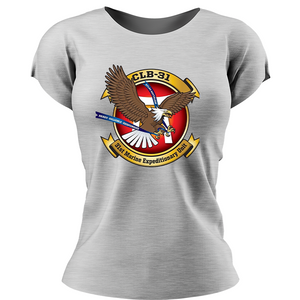 Combat Logistics Regiment 31, CLB-31 Marines USMC Unit ladie's T-Shirt, CLB-31 USMC Unit logo, USMC gift ideas for women, Marine Corp gifts for women Combat Logistics Battalion 31